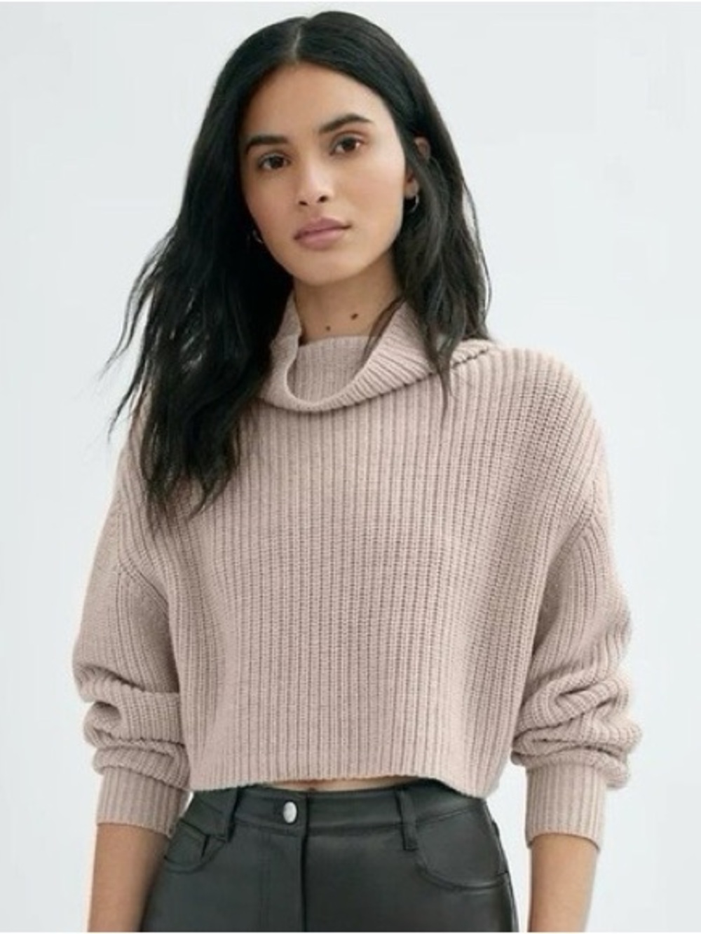 Wilfred by Aritzia 100% Merino Wool Cropped Turtleneck Sweater | Size XL